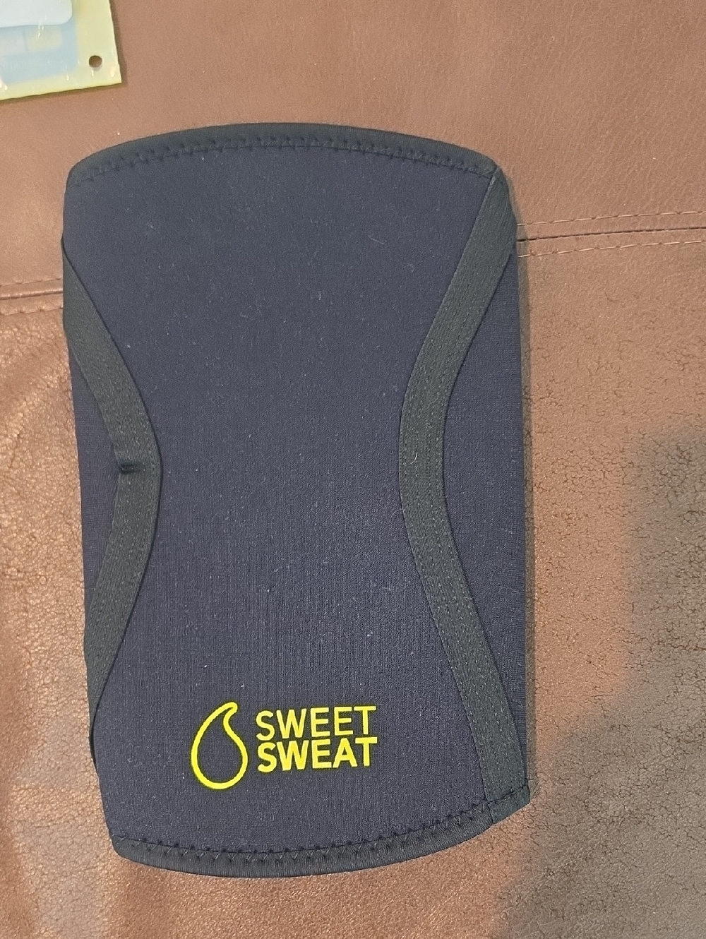 Sweet Sweat Neoprene Knee Sleeve - Black with Yellow Logo